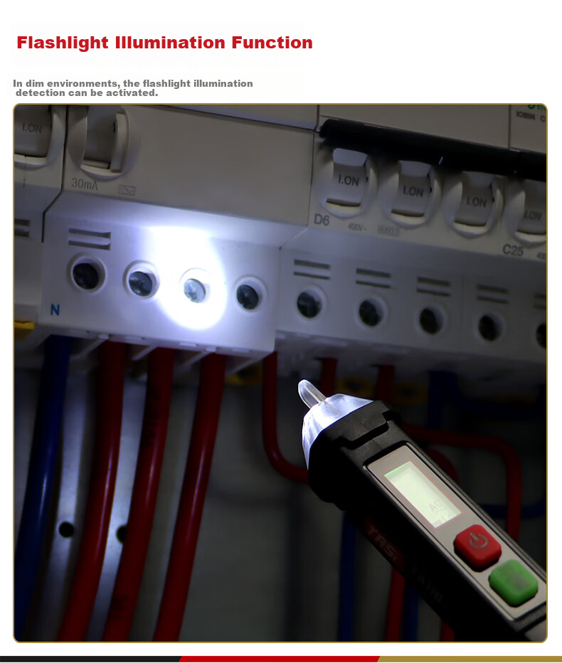 Teansi Digital Non-Contact Voltage Tester with Smart Sensor, Multi-Functional Electric Pen TA11B+ 4