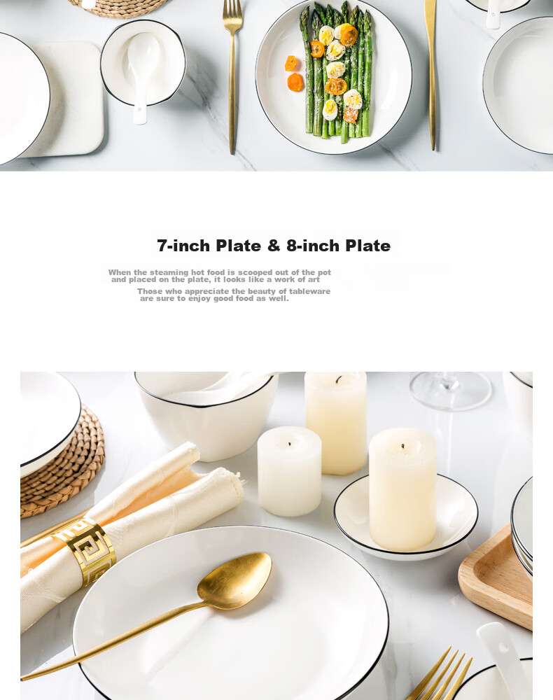 Cihun Tableware Set, Ceramic Bowls And Plates for Home Use, Housewarming Gift Set with Chopsticks And Bowls, Nordic Style, Louyi 36-Piece Set 12