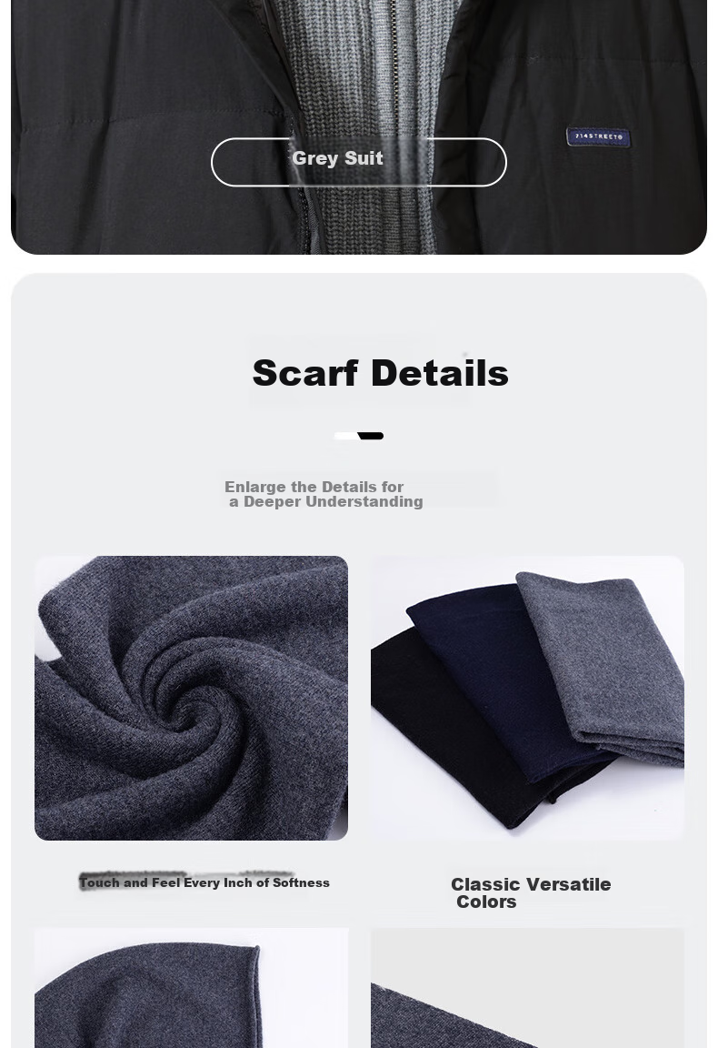 TUCANO Pure Wool Men's Hat And Scarf Two-Piece Set, Winter Outdoor Cycling Sports Warm Windproof Scarf Woolen Hat for Me 22