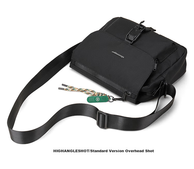 Slazenger Trendy Functional Magnetic Buckle Crossbody Bag Shoulder Bag Lightweight Large Capacity Messenger Bag, Black Extra-Large Versio 12