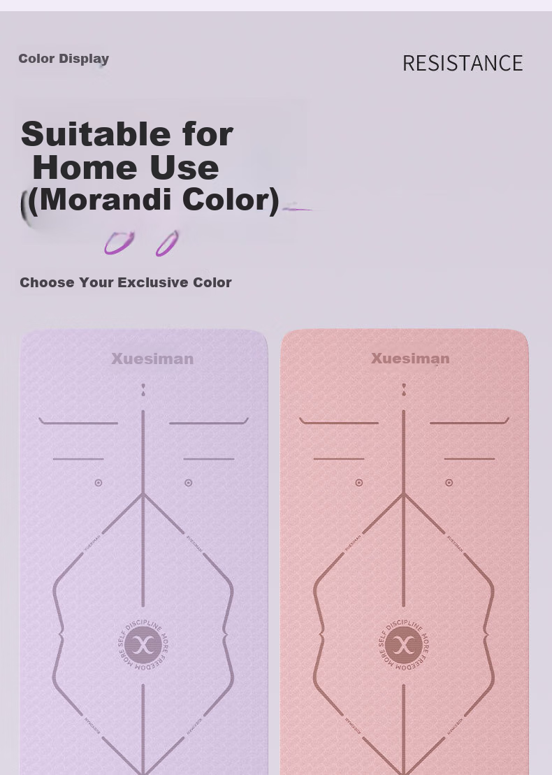 XUEXIMAN Yoga Mat, Fitness Mat, Home Mat, Floor Mat for Women, Extra Thick, Non-Slip, Quiet, Soundproof, Professional Yoga Thick Mat 18