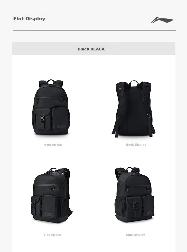 Li-Ning Table Tennis Backpack, Casual Outdoor Bag for Men And Women, Student Schoolbag, Laptop Bag, Lightweight Multifunctional Sports Bag 16