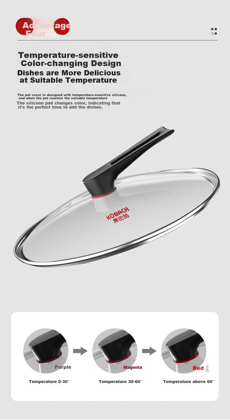 KOBACH Non-Stick Wok, 316L Stainless Steel Frying Pan, 34cm Extra Large Size, Low Smoke, Flat Bottom, Suitable for Gas And Induction Stoves 4