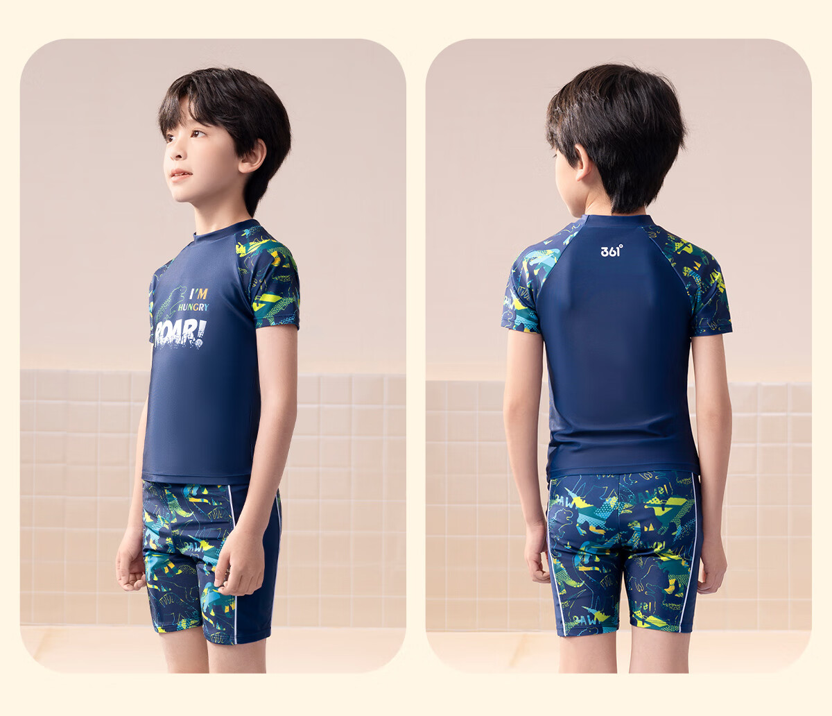 361° Children's Two-Piece Swimsuit, Baby Swimwear for Boys, Hot Spring Swimming Suit, Cartoon Cute Long-Sleeve Diving Suit 22
