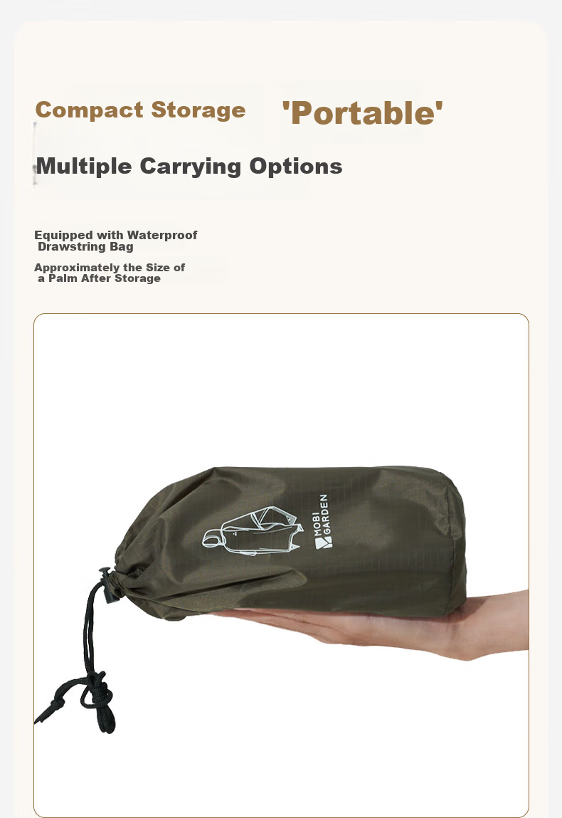MOBIGARDEN Outdoor Camping Hiking Ultra-Light Multifunctional Rain Poncho, Raincoat, And Sunshade Three-In NX23667004 Lemon Gree 12