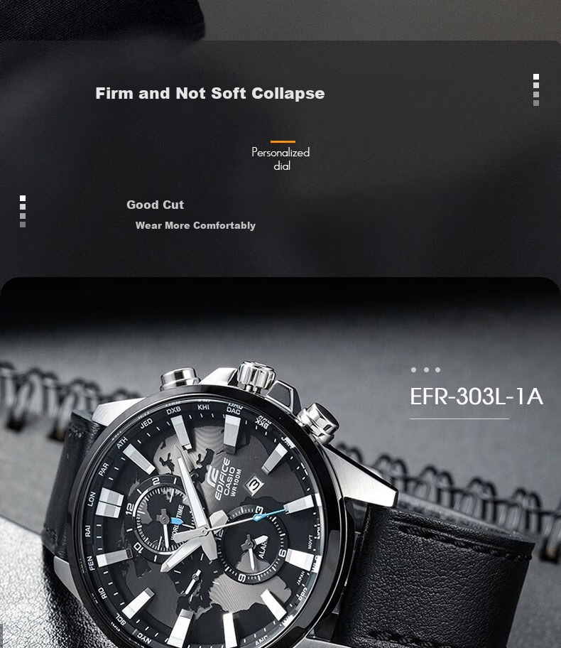CASIO Men's Watch, EDIFICE Earth Heart Quartz Exam Japanese And Korean Style Gift Box Edition for Boyfriend, EFR-303L 3