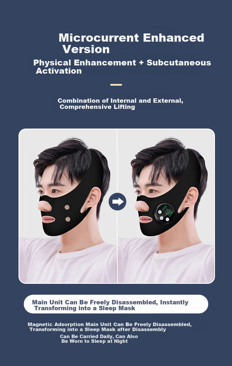 Chuxian Small V Face Shaping Mask, Facial Bandage for Cheekbones And Jawline, Men's Double Chin And Nasolabial Fold Lifting, Microcurrent Versio 3