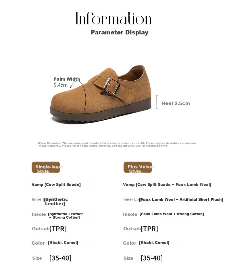 ZHR Bokeng Women's Retro Soft-Soled Slip-On Shoes, Soft Breathable Genuine Leather Casual Flats, AB55 Khaki, Size 39 4