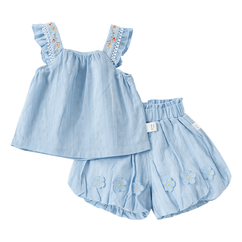 Happy Little Bear Girls' Summer Cotton Camisole and Shorts Set Baby Thin Children's Summer Clothing 2026 Trendy Outfit