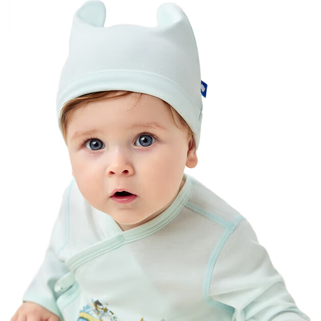 Babycare Pure Cotton Newborn Baby Infant Soft Cap Tranquil Blue M