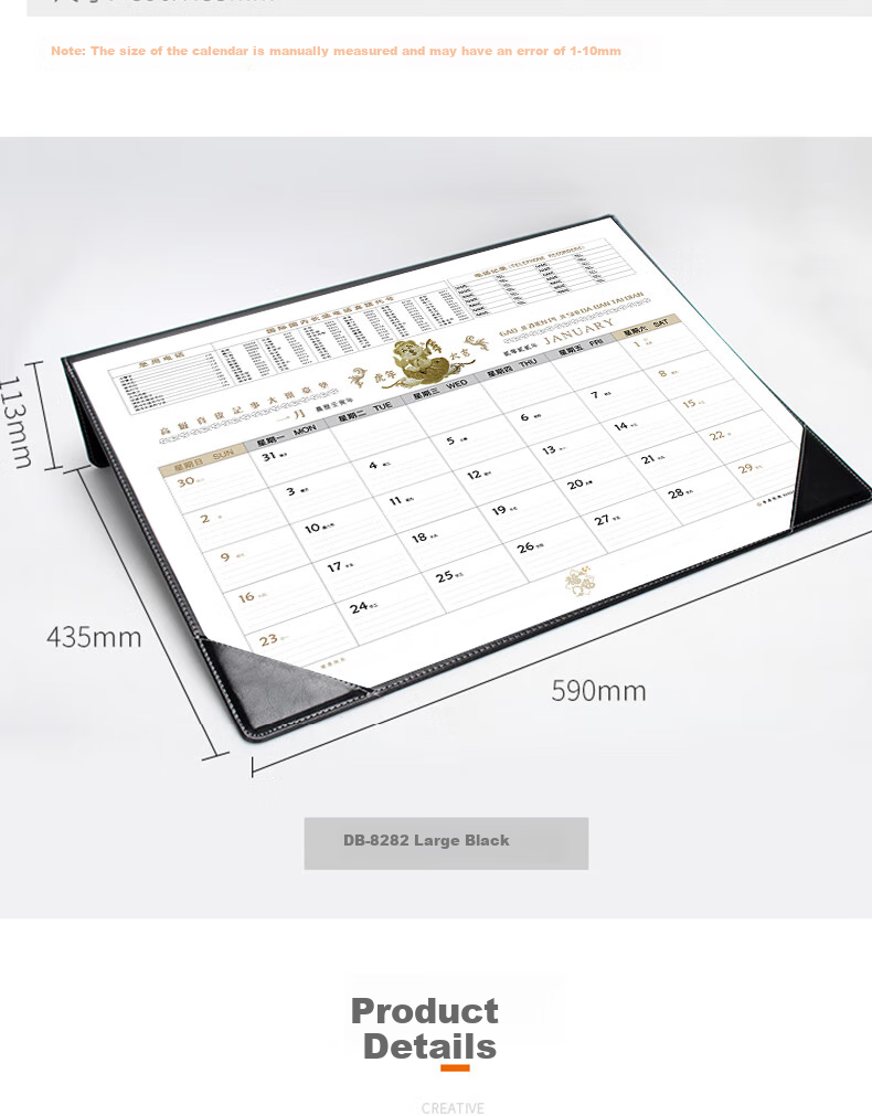 TRNFA DB-8281 Brown Large Desk Calendar 2025 Business Office Desk Large Creative Calendar Book with Large Grid, Simple Schedule Planner Desk Calendar 2