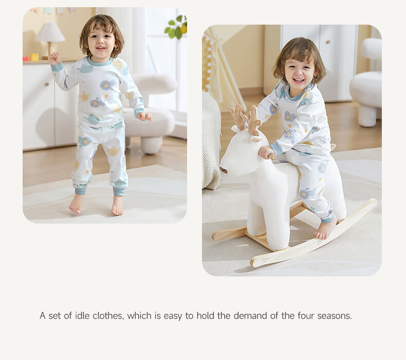 Betis Children's Pajama Set Autumn Winter 2025 New Boys Girls Baby Homewear Pure Cotton Long Sleeve Class A 10