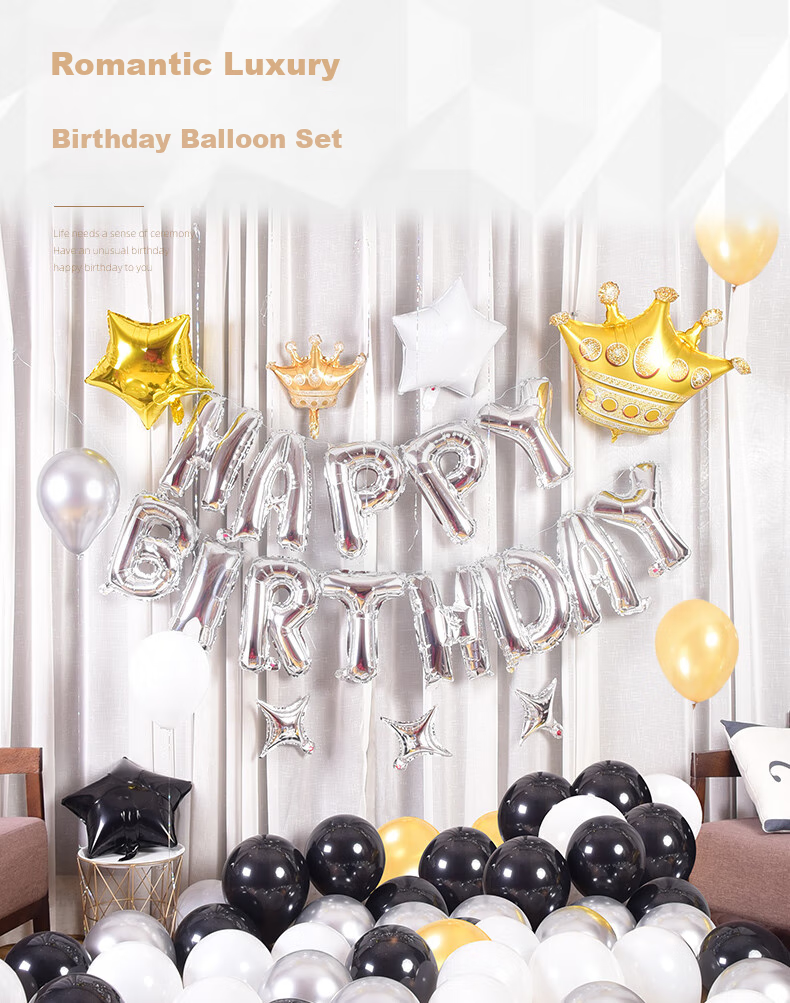 Xinxinjingyi Birthday Scene Decoration Balloons Romantic Adult Children Boys Girls Party Happy Dressing Up 1