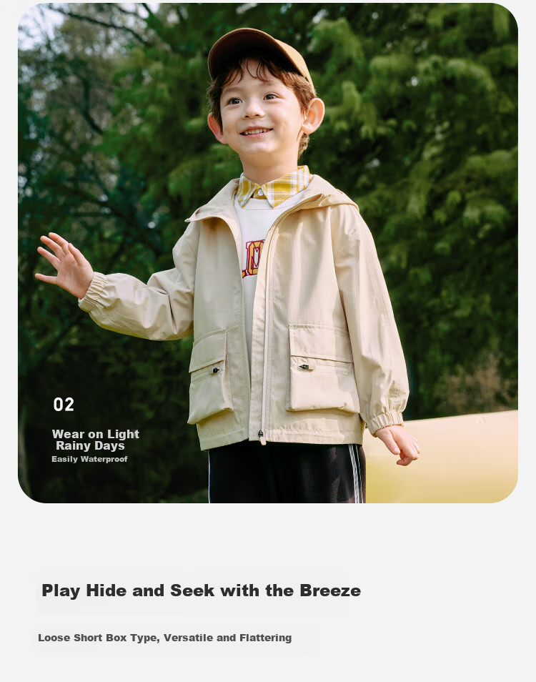 BALABALA Children's Outerwear, Boys And Girls Jacket, Spring 2025 Protective Coat [Same As In-Store], 202125105204 4