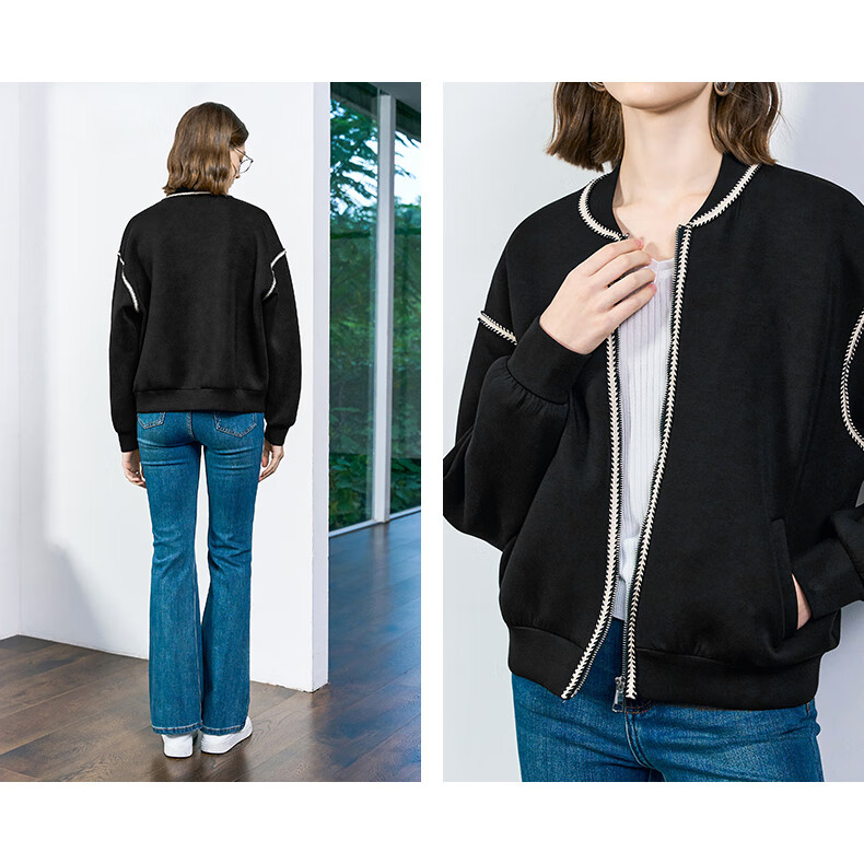YANYEE Short Elegant Jacket for Women, 2025 Early Spring Commute Simple Versatile Ladies Baseball Coat, Wine Red, M 9