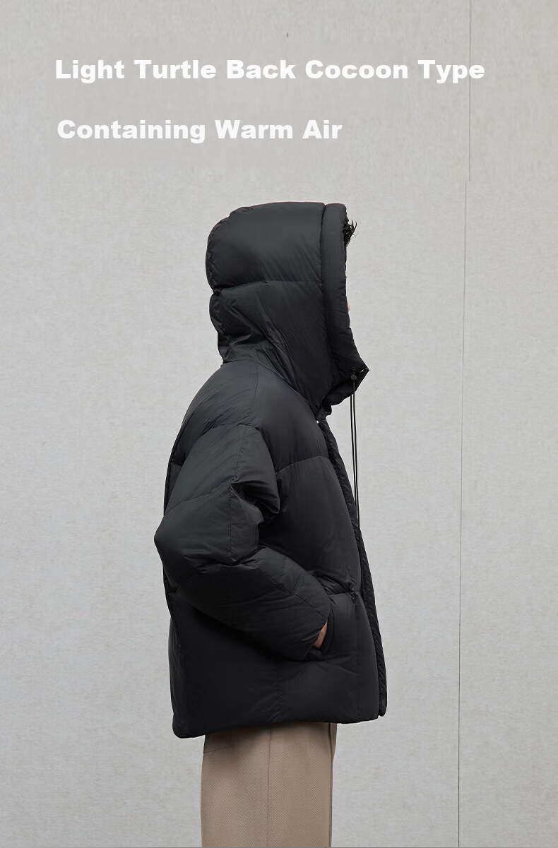 GXG Men's Fashionable Lightweight Hooded down Jacket, Winter 2024 New Product, Black, Size 180/XL 5