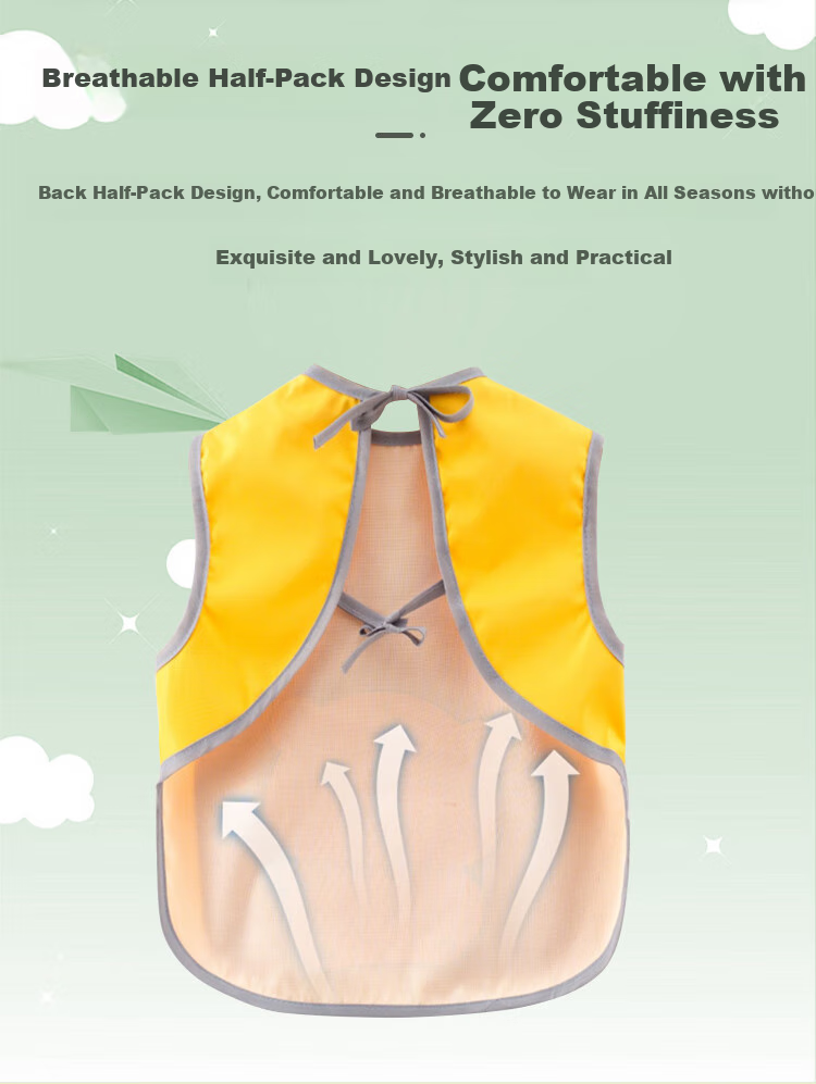 9I9 Baby Eating Bib, Summer Sleeveless Bib Cover, Waterproof And Stain-Resistant Infant Feeding Smock, 2-Piece Set A16 3