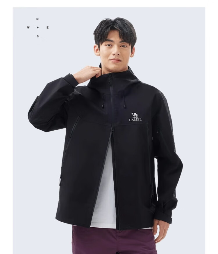 CAMEL [Wangzhe Kaijia] All-Weather Hardshell Jacket, Heavy Rain Waterproof Professional Hiking Suit, 735BA31011 10