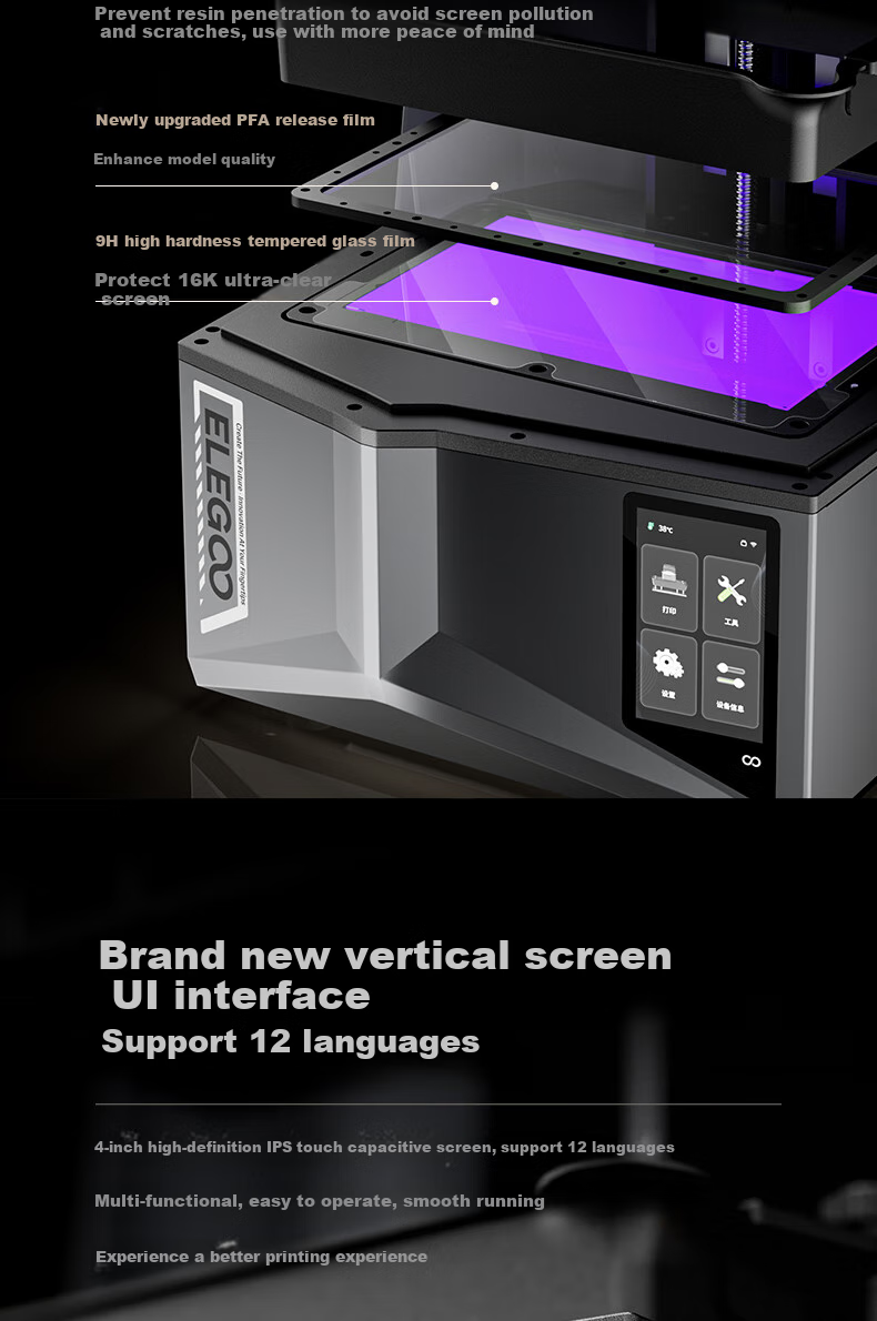 ELEGOO Saturn 4 Ultra 16K, Light-Curing 3D Printer, Home Desktop-Grade, 10-Inch High-Speed High-Precision 3D Printer for Figurines And Student Models 14