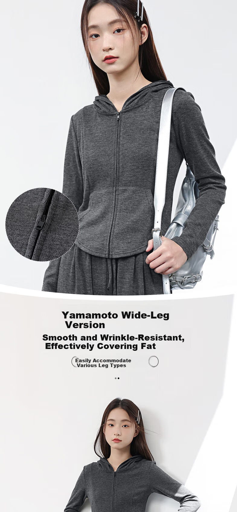 MJ STYLE Faux Cashmere Hooded Slim-Fit Cardigan Jacket for Women, New Spring And Autumn 2026 Short Style Waist-Cinching Slimming Elegant Versatile Top 8