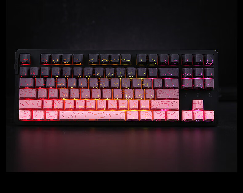 DAREU EK87pro Mechanical Keyboard, 87 Keys Wired/wireless/blueTooth Triple-Mode Gaming Keyboard, Customizable Hot-Swappable, Blackberry Red Equal Height Lines, Peach C Latte Switches 13
