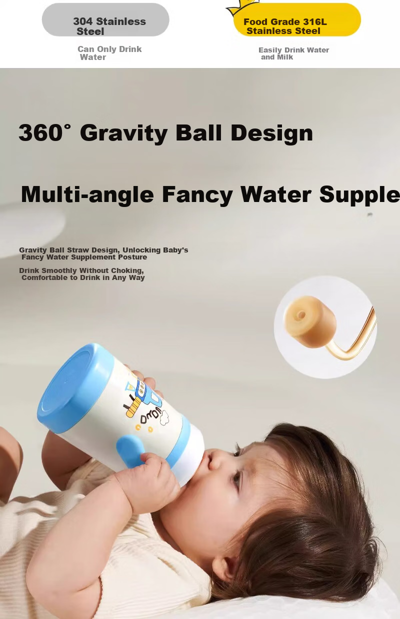 Scoornest Children's Insulated Cup with Straw, Baby Upgraded Seagull Valve, Infant Sippy Cup, Milk Bottle, Water Cup 17