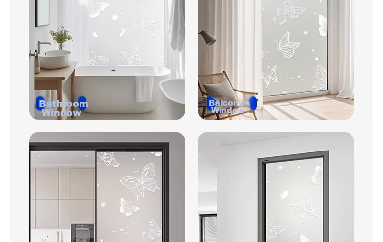 Zichen Window Static Cling Frosted Film, Light-Transmitting But Opaque Window Sticker, Glass Decal, Bathroom Privacy Film 41