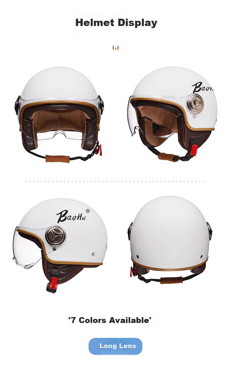 BAOHU Electric Motorcycle Helmet, 3C Certified, New National Standard, for Men And Women, Winter Electric Vehicle Safety Helmet, All-Season Use, Dark Night Black with Long Visor, One Size Fits All 10