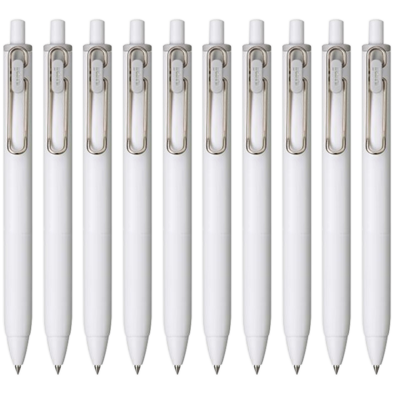 Uni-Mitsubishi Uni-Ball One Series Small Concentric Core Sesame Gray Gel Pen, High Aesthetic Value, 0.38mm Signing Pen, UMN-S 10 Pieces