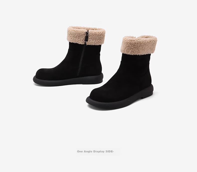 BASTO Winter 2026 Fleece-Lined Thick Warm Snow Boots Fur Shoes Thick-Soled Women's Cotton Shoes Short Boots M5311DZ6 7