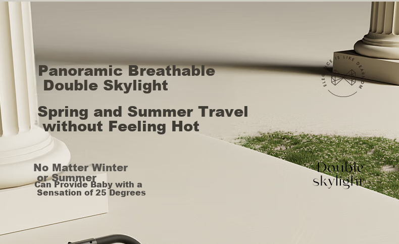 Dear Mom, Stroller with Reversible Seats for Sitting And Lying Down, Lightweight, High Landscape Design, Large Cabin, Airplane-Friendly Umbrella Stroller 57
