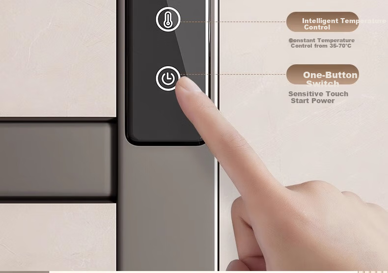 Baihan Electric Heated Towel Rack, Carbon Fiber Heating, Bathroom No-Drilling Electric Heating Towel Rack, Drying Rack 12