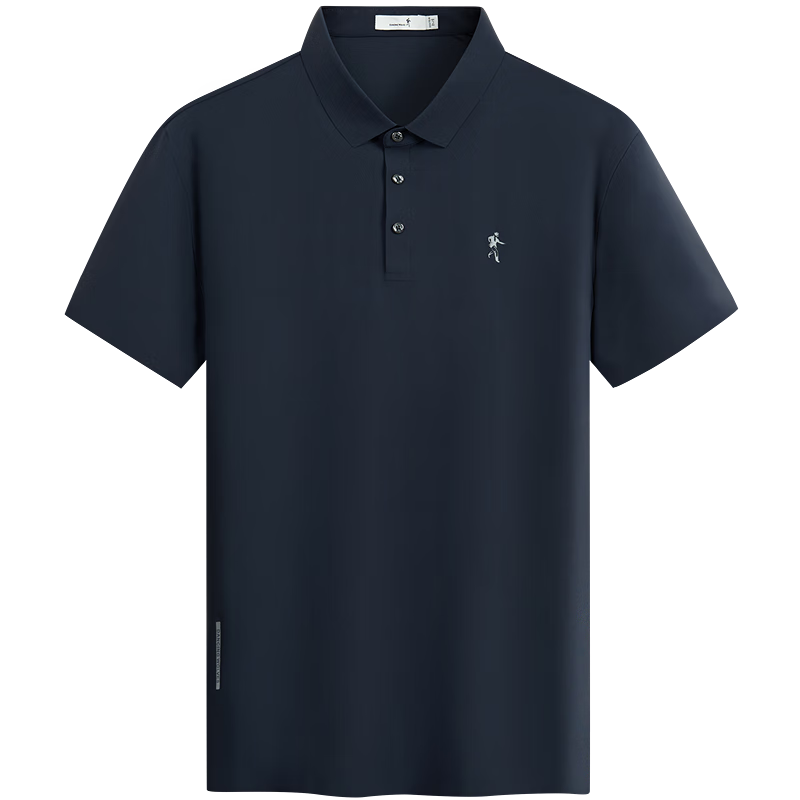 DANCING WOLVES [Stretch Quick-Dry] Summer Simple Casual Versatile Men's Short Sleeve Polo 101 Dark Navy 2XL (185)