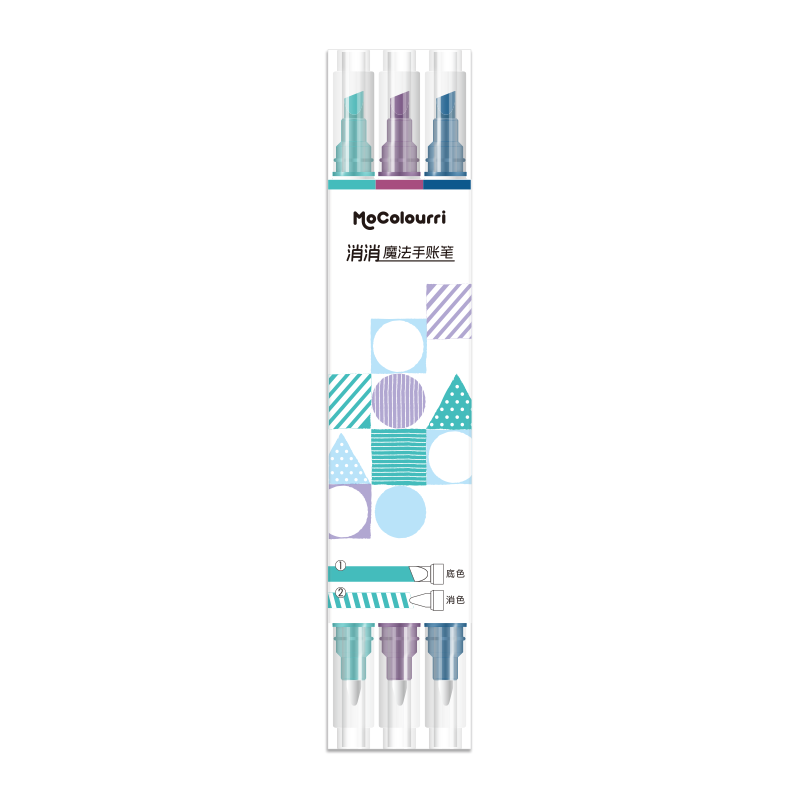 M&G Highlighters, Stackable Colorful Planner Pens, Marking Pens for Students, Highlighting Pens with Double Heads in Green, Purple, And Blue, 3 Colors, Gift