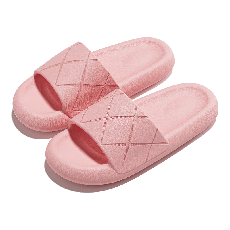 LURAD Thick Sole Cushioned Slippers Unisex Summer Indoor Bathroom Shower Home Pink Size 35-36