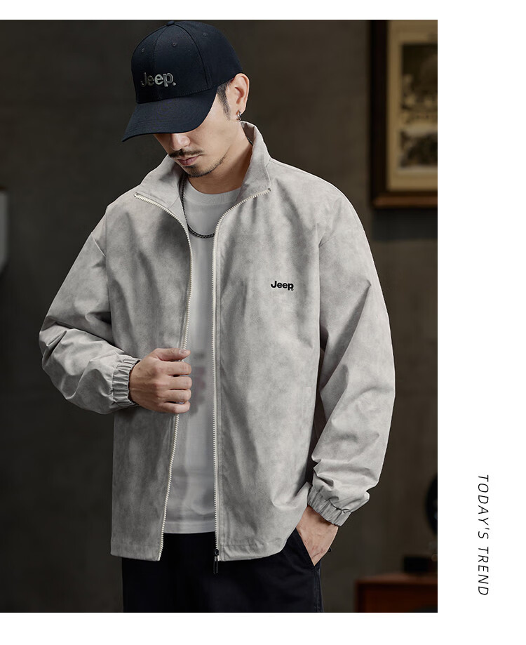 JEEP Waterproof Men's Jacket, 2026 Spring And Autumn New Trendy Versatile Outerwear, Lapel Collar Motorcycle Jacket for Me 8