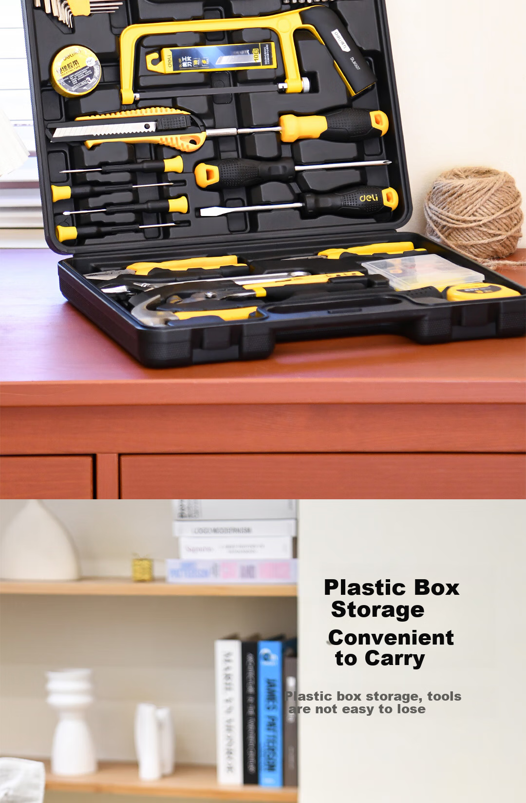 Deli Household Tool Kit Set, 9-Piece Set, for Electricians, Carpenters, Telecommunications Maintenance, Hardware Manual Tools Set 4
