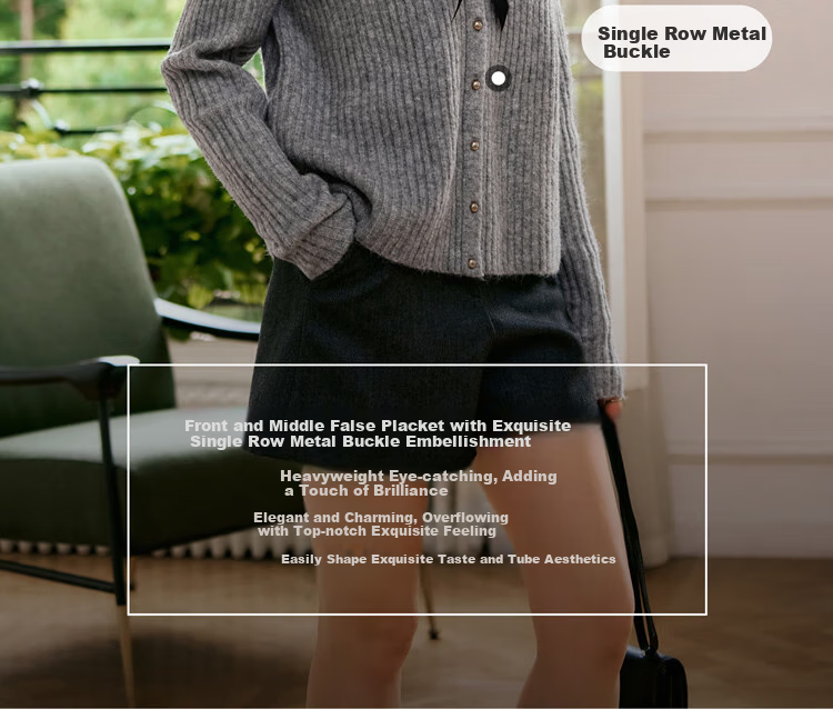 Olrain Eurielle Lapel Bow Sweater Women's Autumn Pullover Top Gray (Second Batch) XL 15
