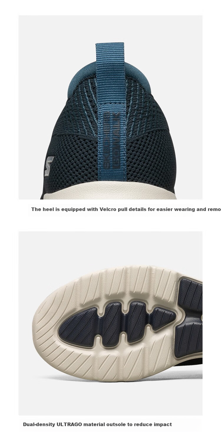 Skechers Slip-On Men's Shoes, Lightweight Breathable Mesh Walking Shoes, New Spring And Autumn 2025 Collection, Comfortable Shock-Absorbing Soft-Soled Casual Shoes 4