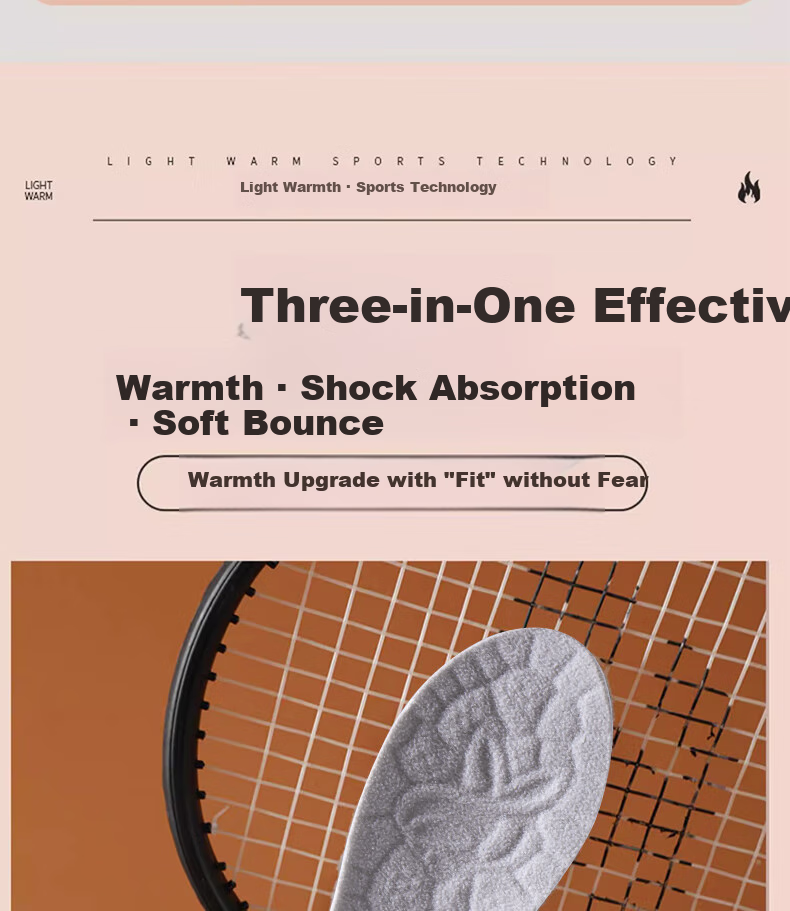 Warrior Warm Fleece-Lined Sports Insoles for Men And Women, Winter Cotton Cold Protection R16036 Gray 45-46 16