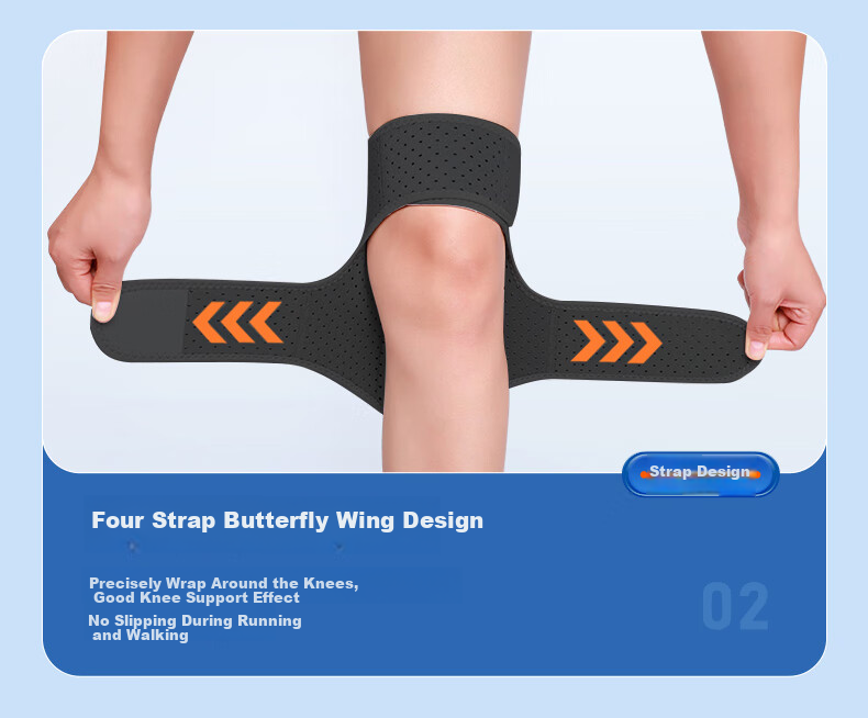 Chidong Knee Brace, Patellar Tendon Support, Joint Hiking Aid, Sports Knee Support, Splint, Black, Single Piece 10