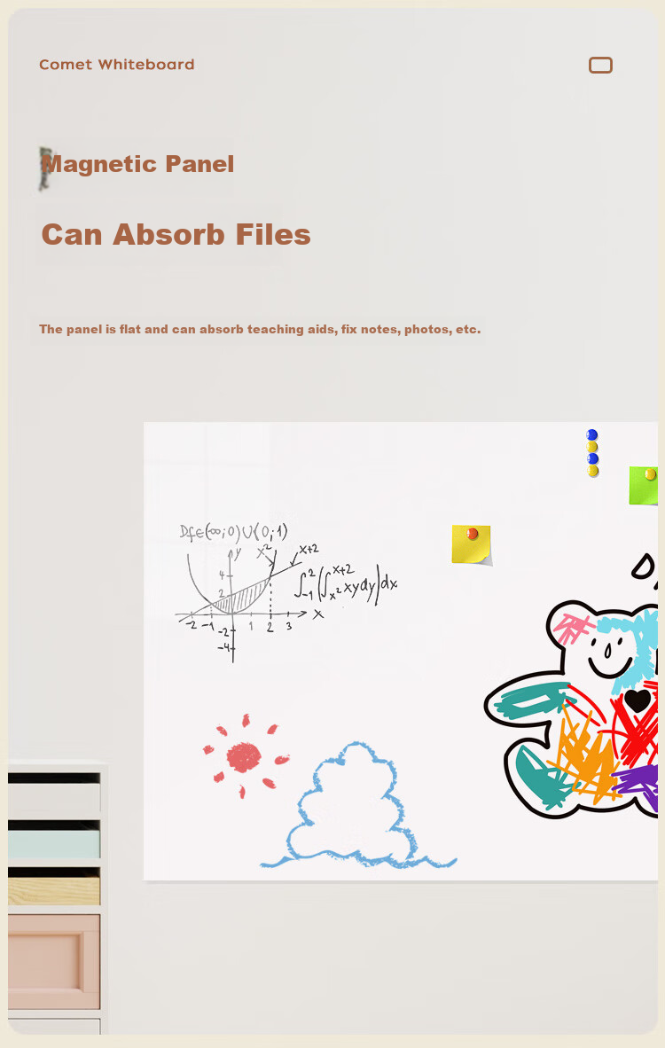 Kemi 120x150cm Soft Whiteboard Wall Sticker, Non-Damaging to Walls, Removable Magnetic Small Whiteboard, Office Writing Board, Hanging Magnetic Blackboard, Home Use Erasable Children's Doodle Wallpaper R120150 5