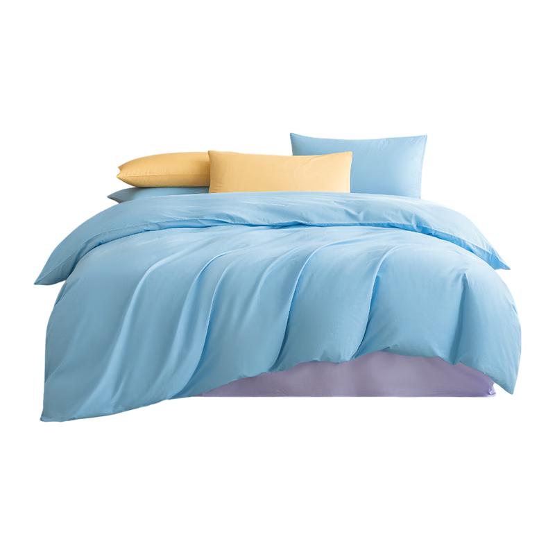 JD Original Vitas Cotton Four-Piece Bedding Set, 100% Pure Cotton Class A Bed Sheet And Duvet Cover 200x230cm for 1.5/1.8 Meter Beds, Corn Blueberry