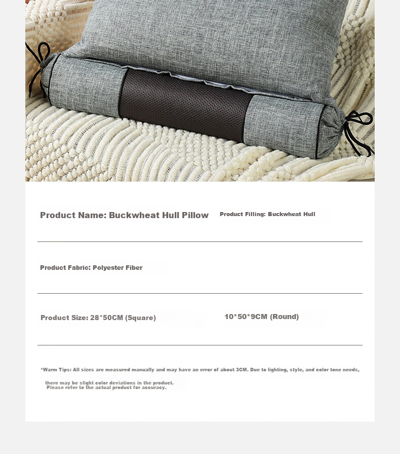 Grace 100% Buckwheat Hull All Buckwheat Hull Buckwheat Skin Candy Pillow, Single Adult Cervical Pillow, Sleep Pillow Core Combination Pack 10