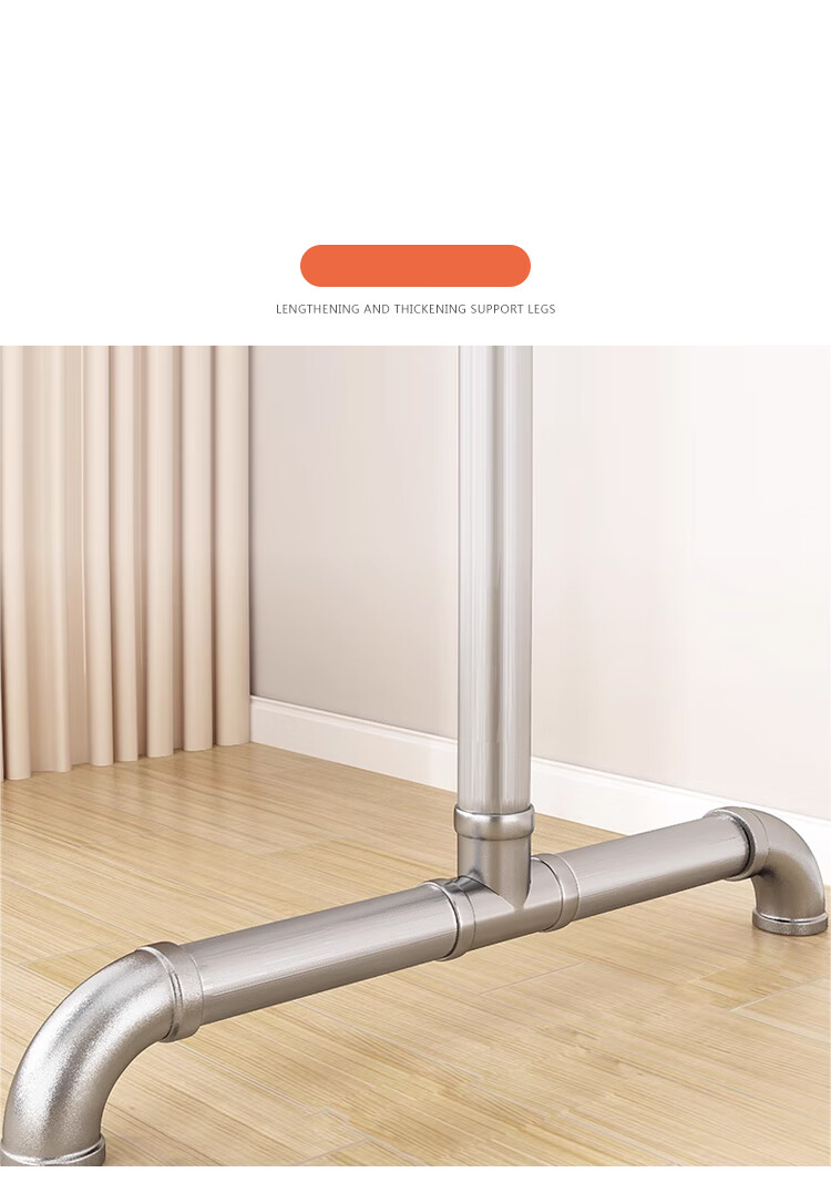Annafu Floor Clothes Rack Coat Rack Bedroom Clothes Hanger Thickened Drying Rack YJ53 Length 1.6m Height 1.8m 10