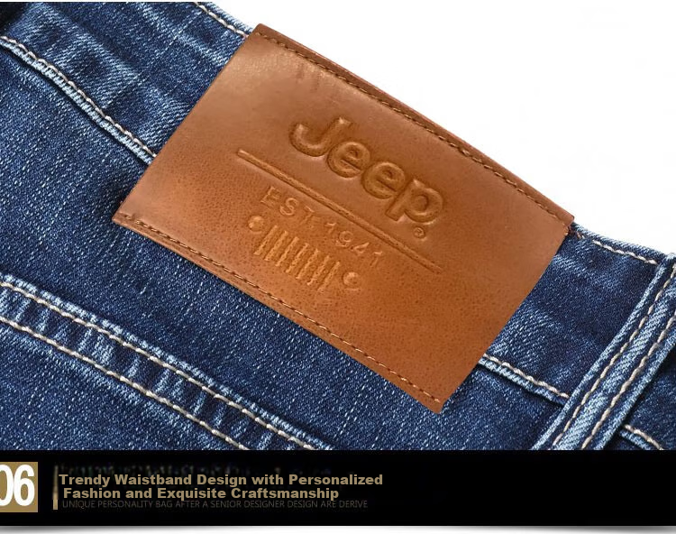 JEEP Spring New Fashion Straight-Leg High-End Men's Jeans, Trendy Pants for Men, 561 Blue, Size 30 19