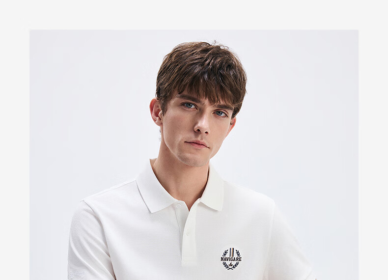 Navigare Italian Small Sailboat Men's Cool-Feeling Elastic Casual Simple Short-Sleeve POLO Shirt 1325525505, Navy Blue, XL 35