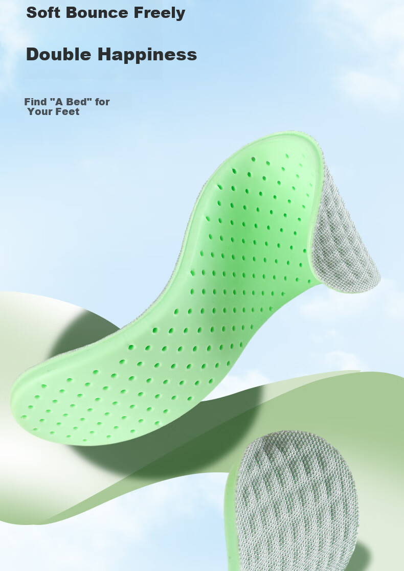 FOOTOPPO Odor-Resistant Insoles for Men, Soft And Elastic for Long-Standing, Summer Sports Shock-Absorbing, Sweat-Wicking Breathable Military Training Leather Shoes Insoles for Summer 7