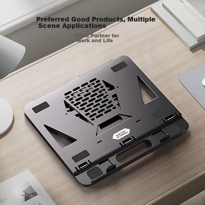 ICE COOREL Laptop Stand Z5, Computer Desk Stand, 360° Rotating Cooling Stand, Portable Folding Adjustable Height Stand, Suitable for Tablets, Apple Mac, Lenovo Legion, Huawei