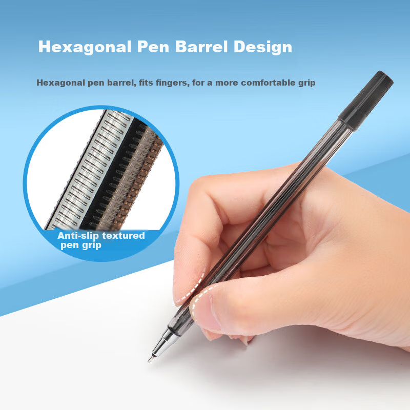 BAOKE B79 Ballpoint Pen, Medium Oil Pen, 0.7mm Semi-Needle Tip, for Students And Office Use, Original Pen, Bill Pen, Black, 12 Pens/box
